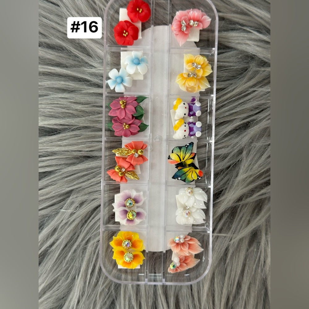 3D DECORATION - FLOWERS - 12DESIGNS | 24 pcs